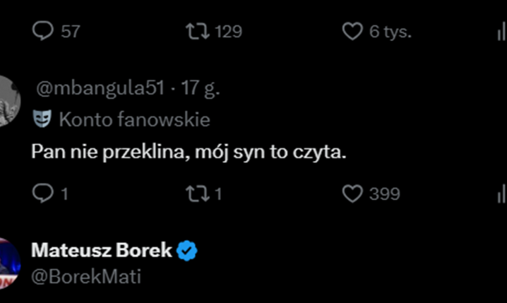 ODPOWIEDŹ Mateusza Borka na prośbę kibica xD